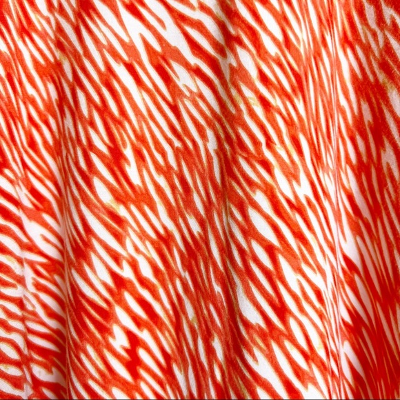 Athleta Animal Print Sleeveless Knit Dress, Size Large - Orange/White - Picture 7 of 12